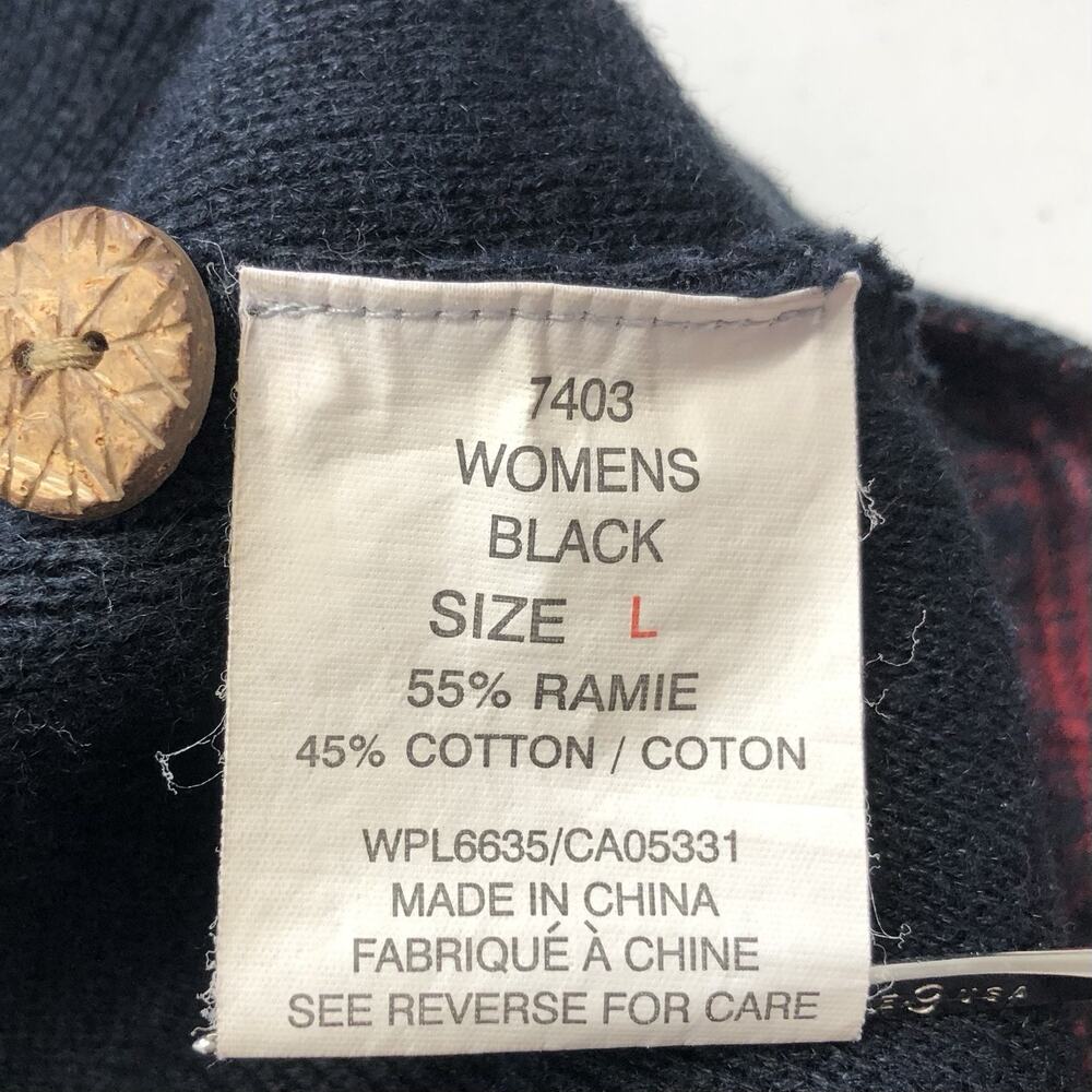 WoolRich Women's Sz L Black Embroidered Sleeveless 100% Wool Vest Cottagecore - Picture 5 of 7